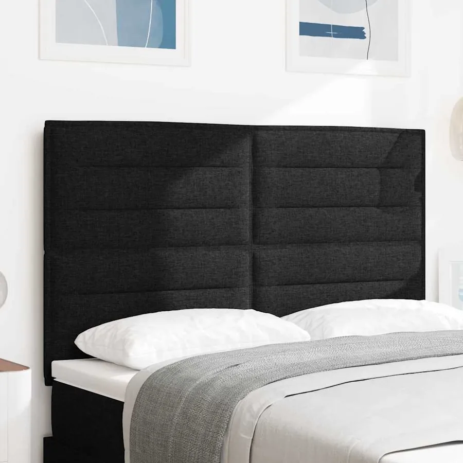 Tête de lit Noir 144 cm tissu