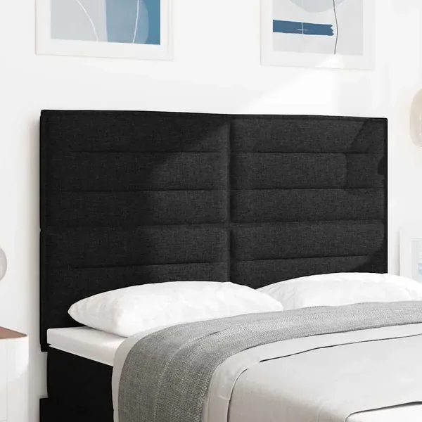 Tête de lit Noir 144 cm tissu