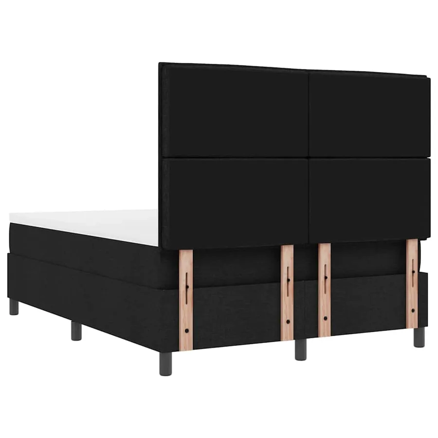 Lit à ressorts avec matelas Noir 140 x 190 cm tissu - 9