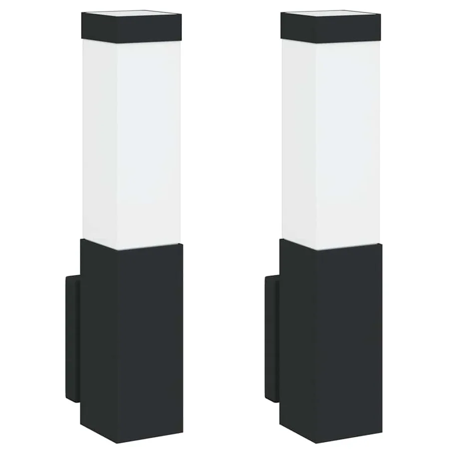 Applique Murale Extérieure 2 pcs Noir 10.5 x 6 x 33 cm - 2