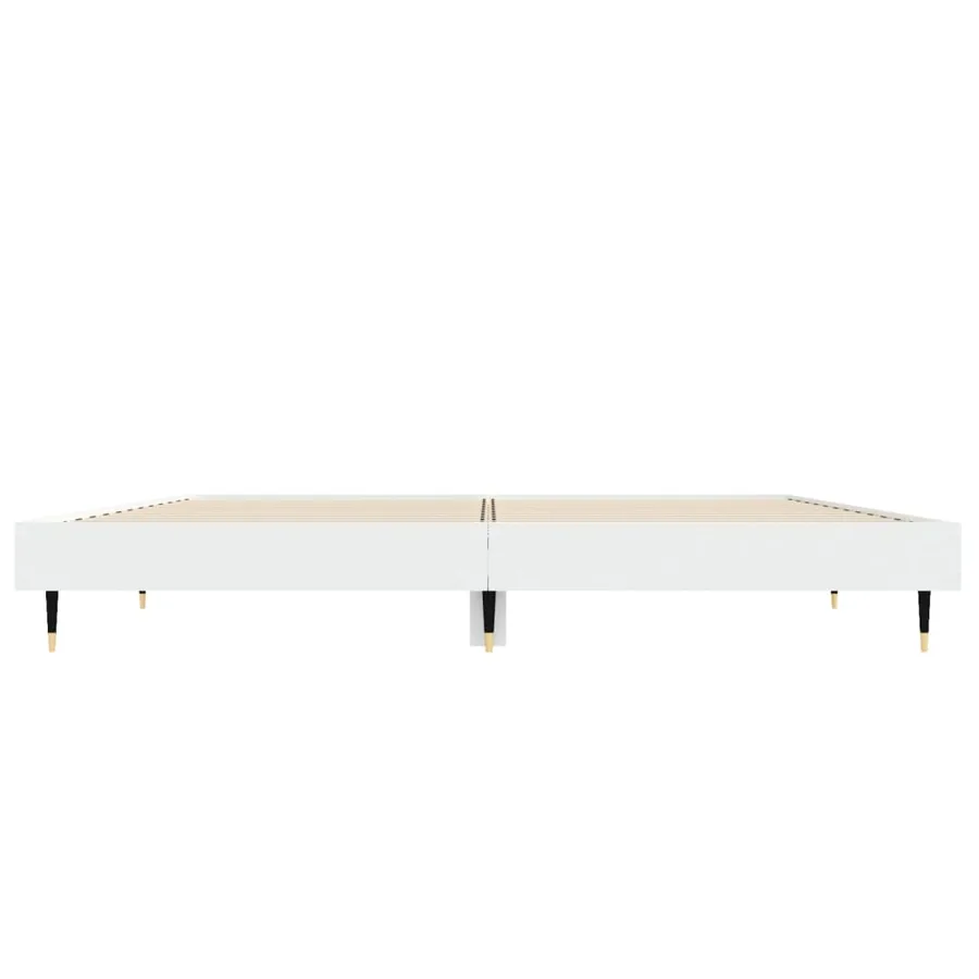 Cadre de lit sans matelas blanc 135x190 cm bois d'ingénierie - 6