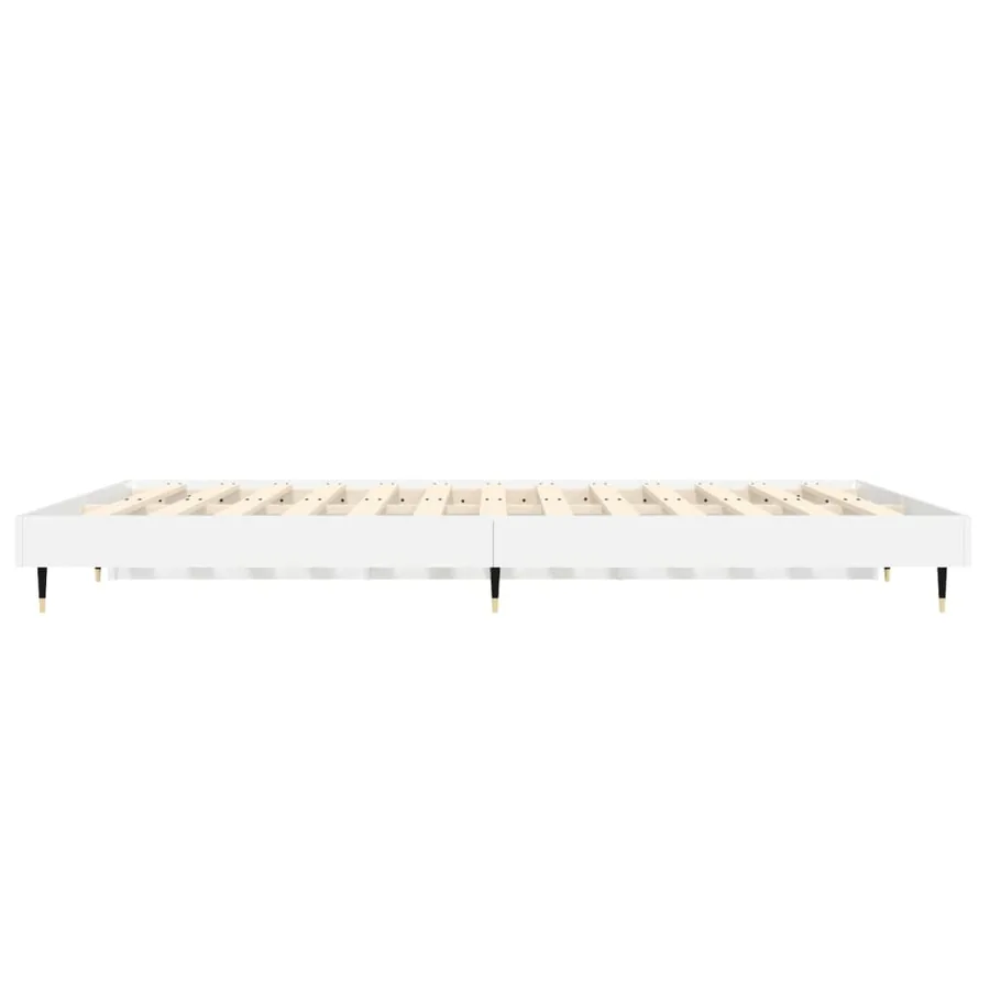 Cadre de lit sans matelas blanc 135x190 cm bois d'ingénierie - 7