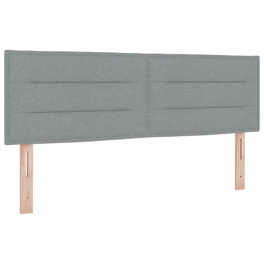 Lit à ressorts avec coussin Gris clair 140 x 200 cm tissu - 6