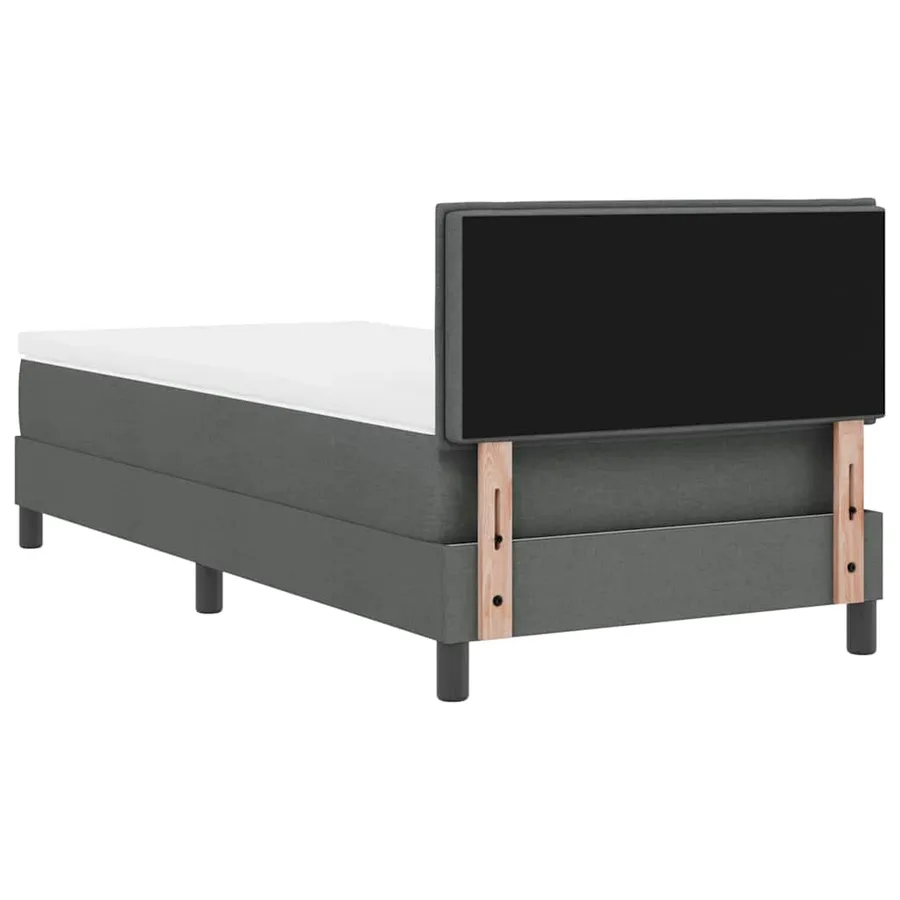 Lit à ressorts avec matelas Gris foncé 90 x 200 cm tissu - 10