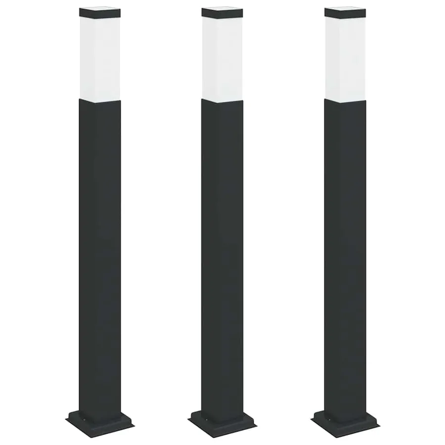 Borne lumineuse lot de 3 80 cm noire IP44 - 2