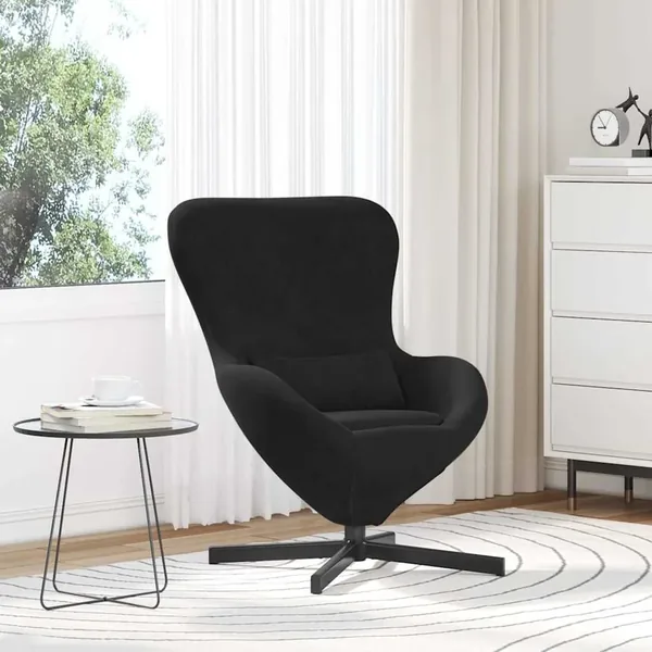 Fauteuil œuf Noir 63 x 73 x 90 cm Velours