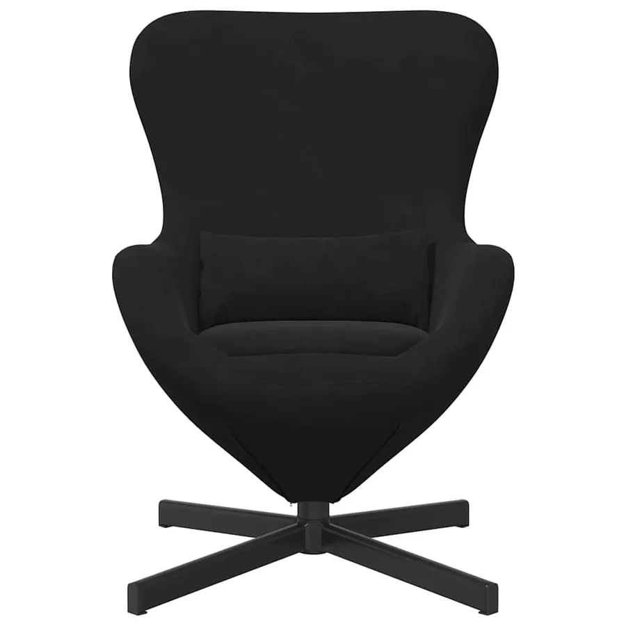 Fauteuil œuf Noir 63 x 73 x 90 cm Velours - 4