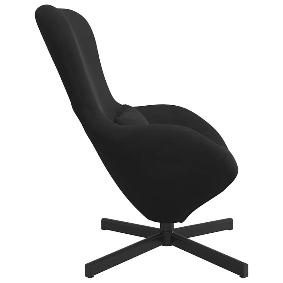 Fauteuil œuf Noir 63 x 73 x 90 cm Velours - 5