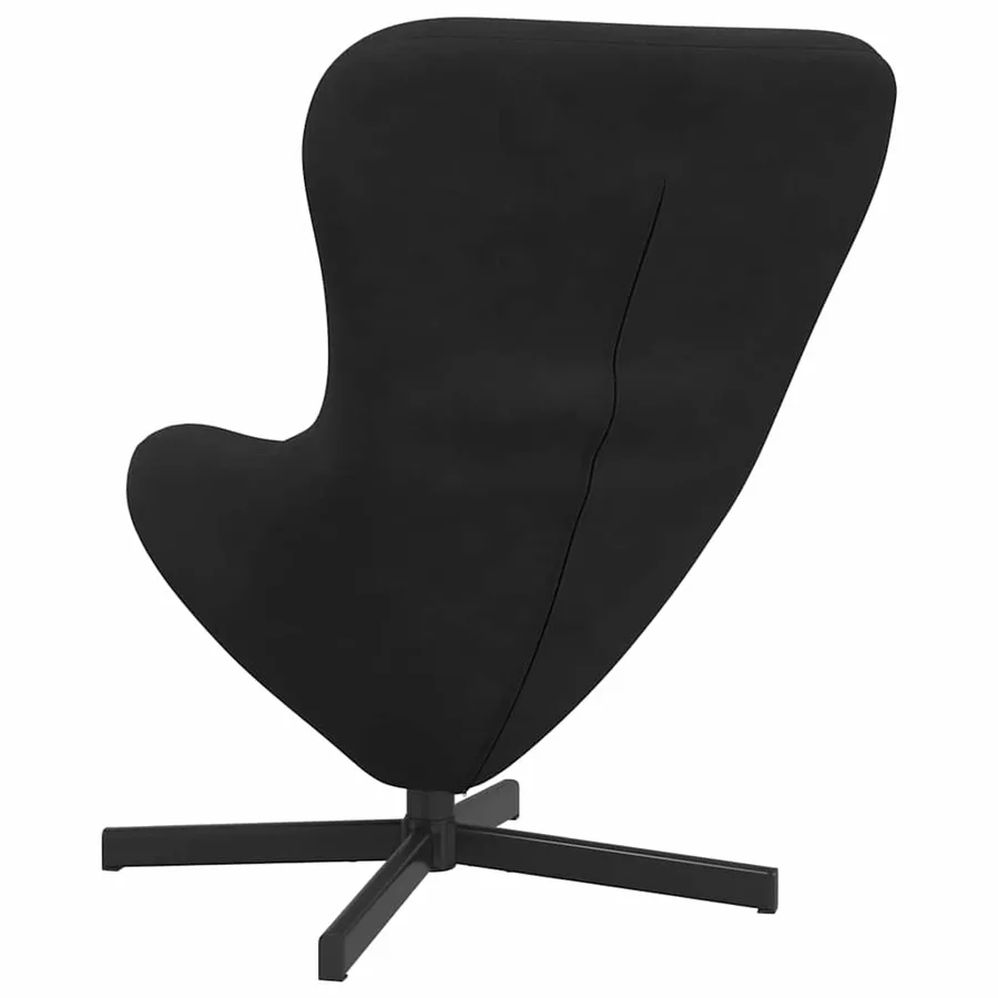 Fauteuil œuf Noir 63 x 73 x 90 cm Velours - 6