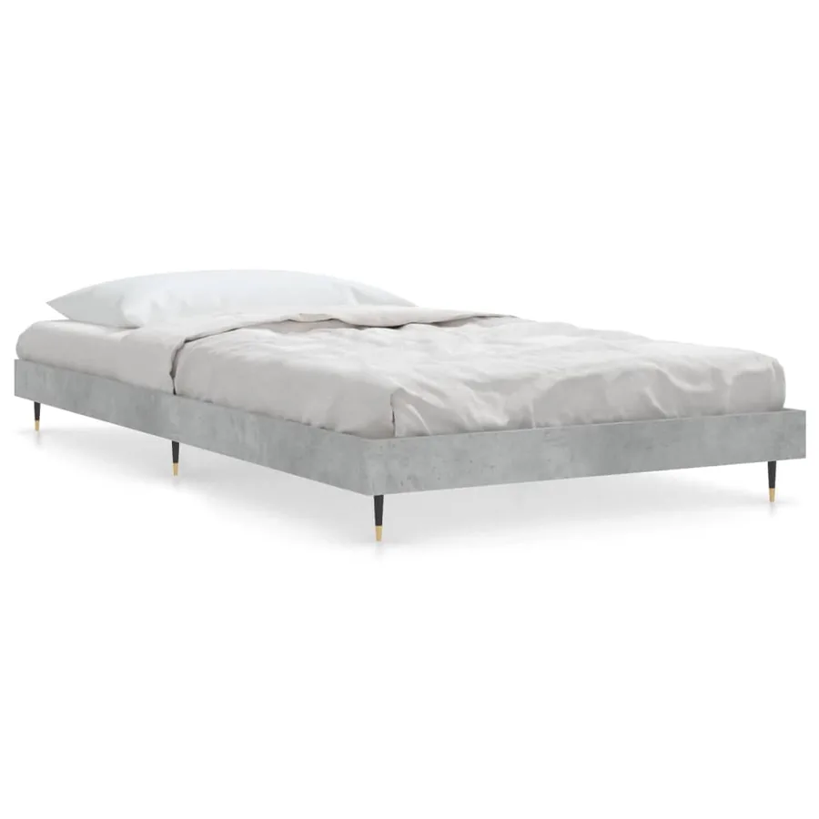 Cadre de lit sans matelas gris béton 90x200 cm - 2