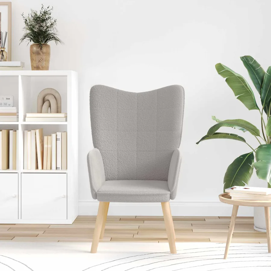fauteuil Gris clair 62 x 67 x 95,5 cm Tissu Sherpa