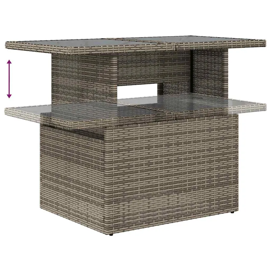 Ensemble de canapés de jardin 11 pcs et coussins rotin acacia - 10
