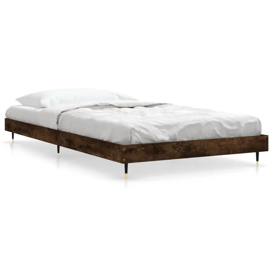 Cadre de lit sans matelas chêne fumé 100x200 cm bois ingénierie - 2