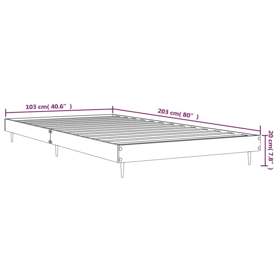 Cadre de lit sans matelas chêne sonoma 100x200 cm - 9