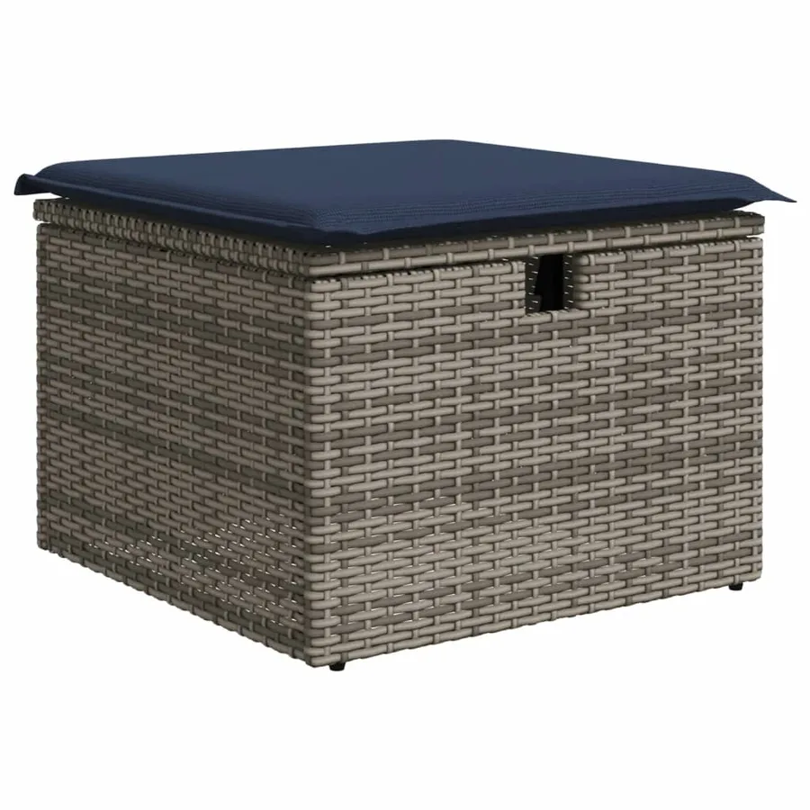 Ensemble de canapé de jardin 8 pcs avec coussins gris résine tressée - 6