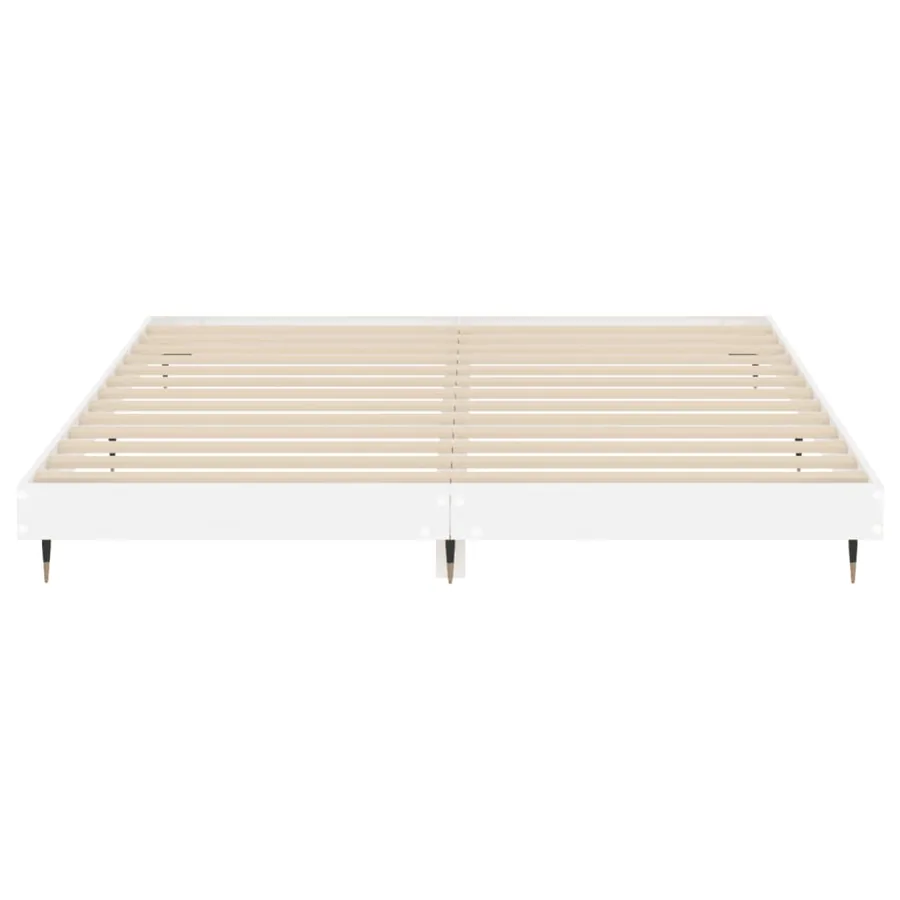 Cadre de lit sans matelas blanc brillant 140x200 cm - 6