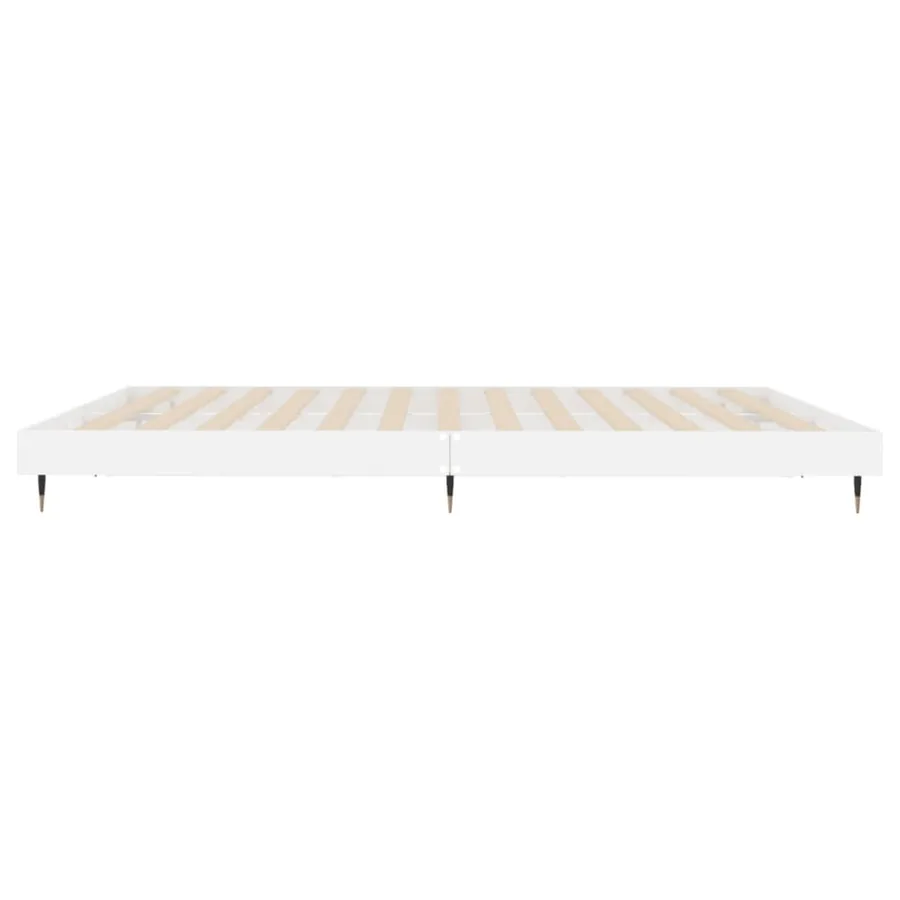 Cadre de lit sans matelas blanc brillant 140x200 cm - 7