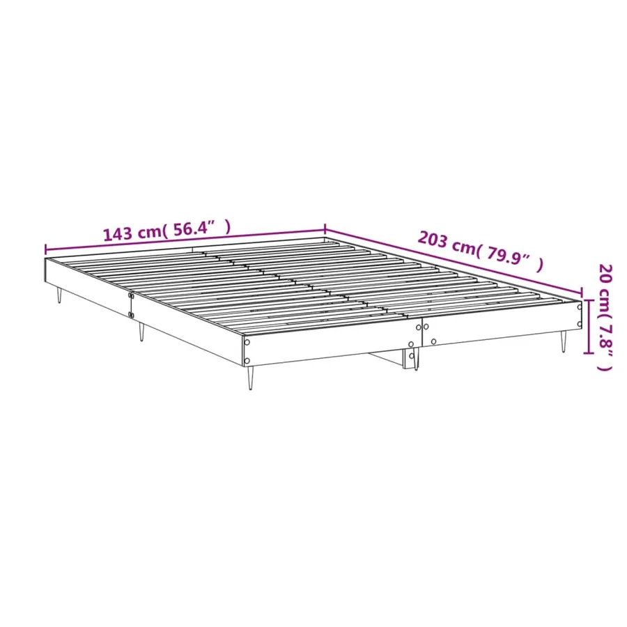 Cadre de lit sans matelas blanc brillant 140x200 cm - 9