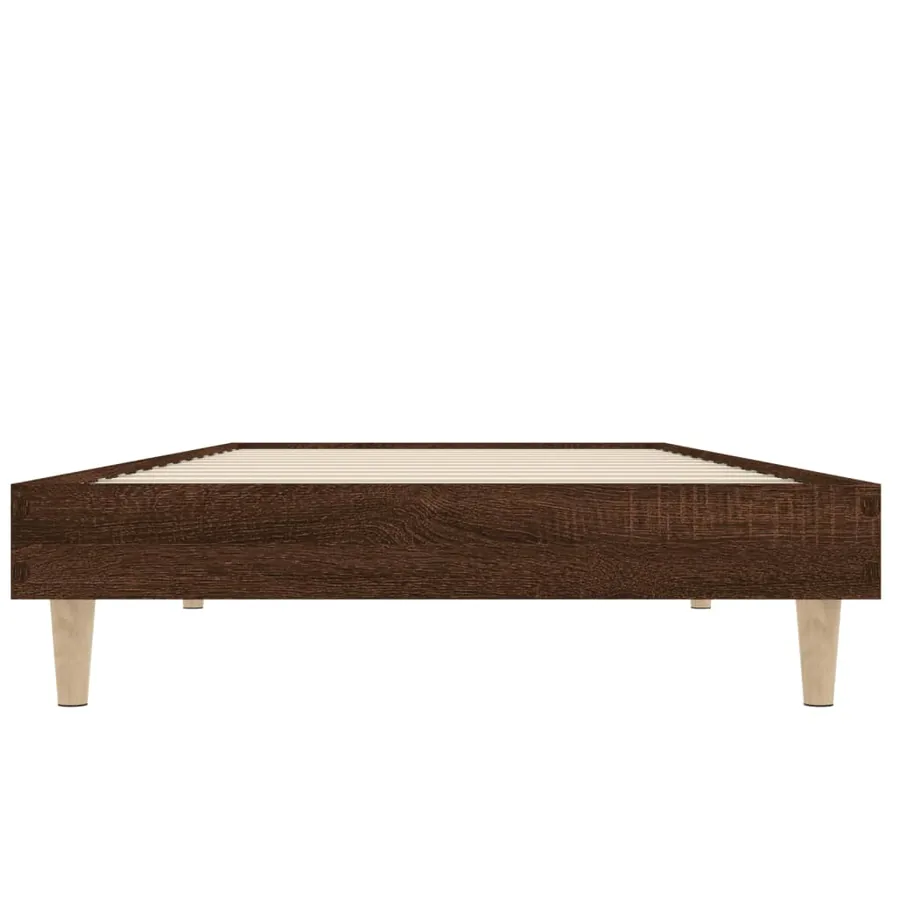 Cadre de lit sans matelas chêne marron 75x190cm bois ingénierie - 6