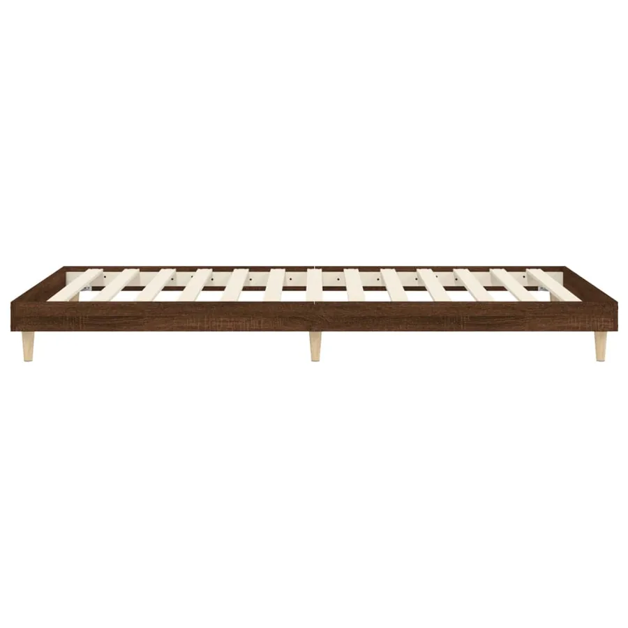 Cadre de lit sans matelas chêne marron 75x190cm bois ingénierie - 7