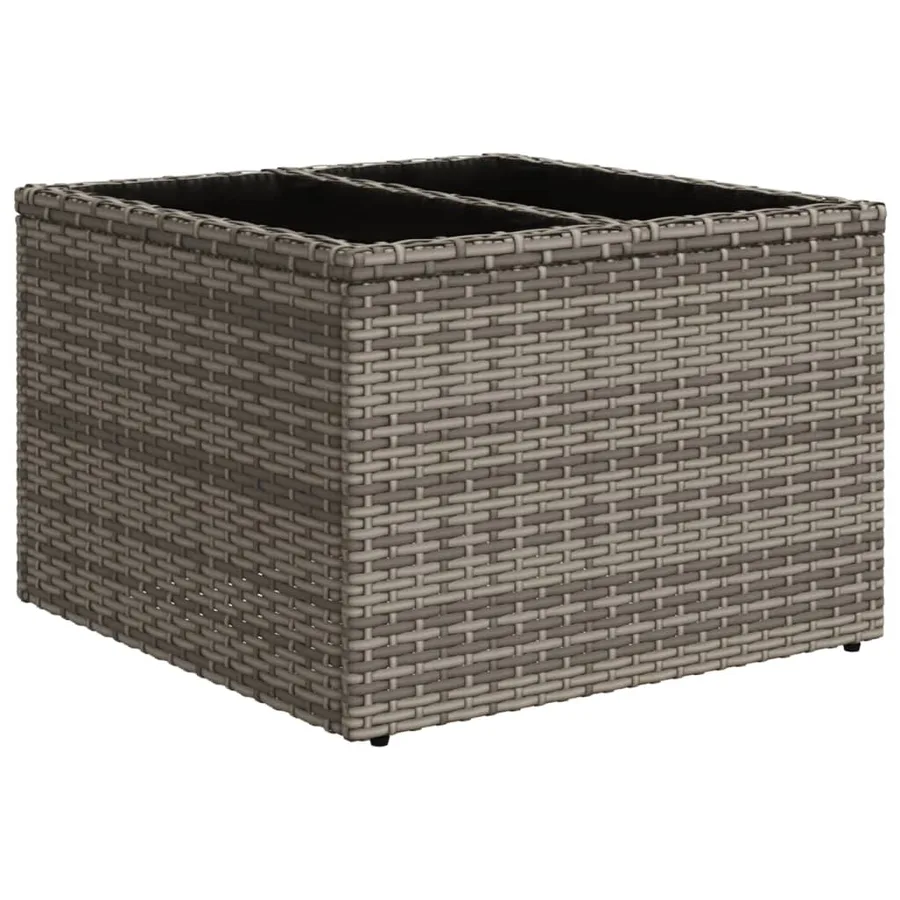 Ensemble de canapé de jardin 7 pcs avec coussins gris résine tressée - 5