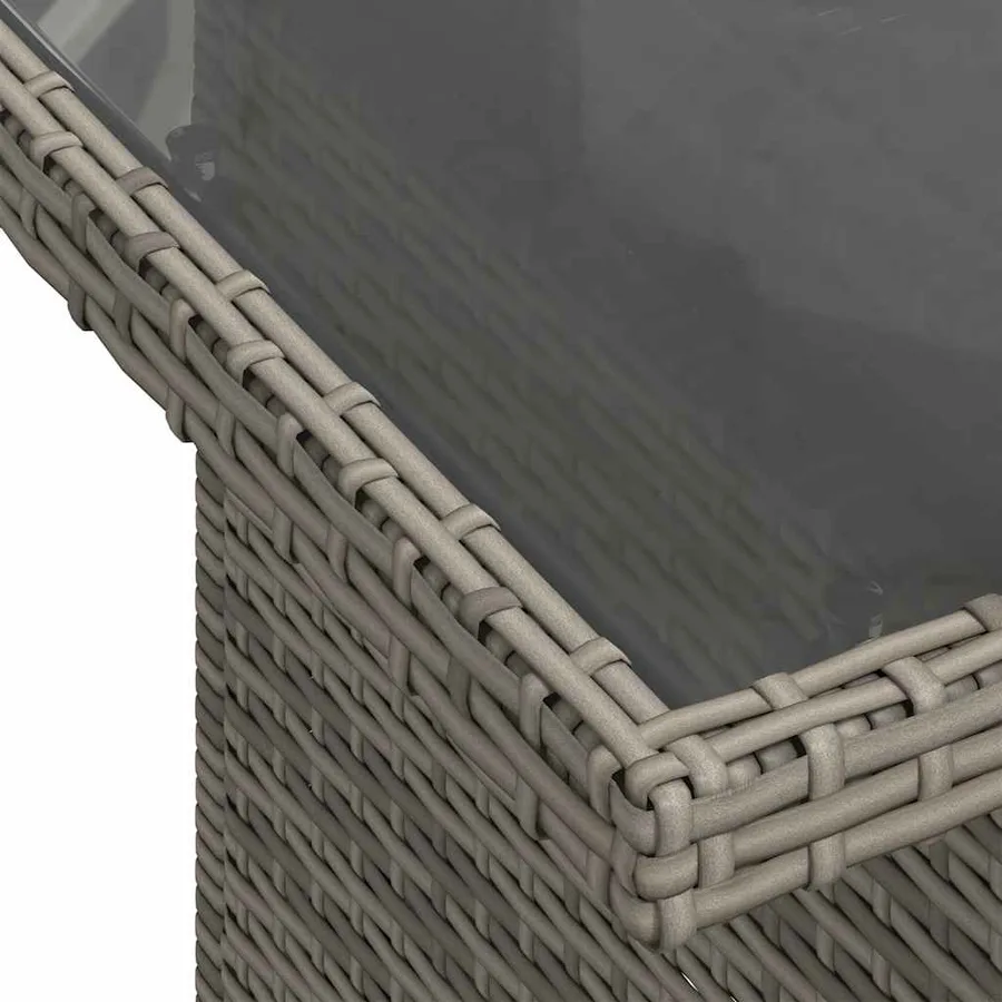 Ensemble de canapé de jardin 7 pcs avec coussins gris résine tressée - 9