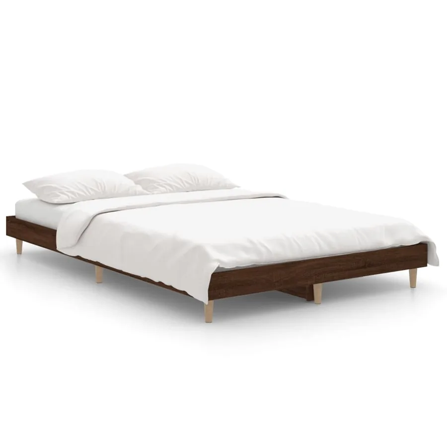 Cadre de lit sans matelas chêne marron 120x190 cm - 2
