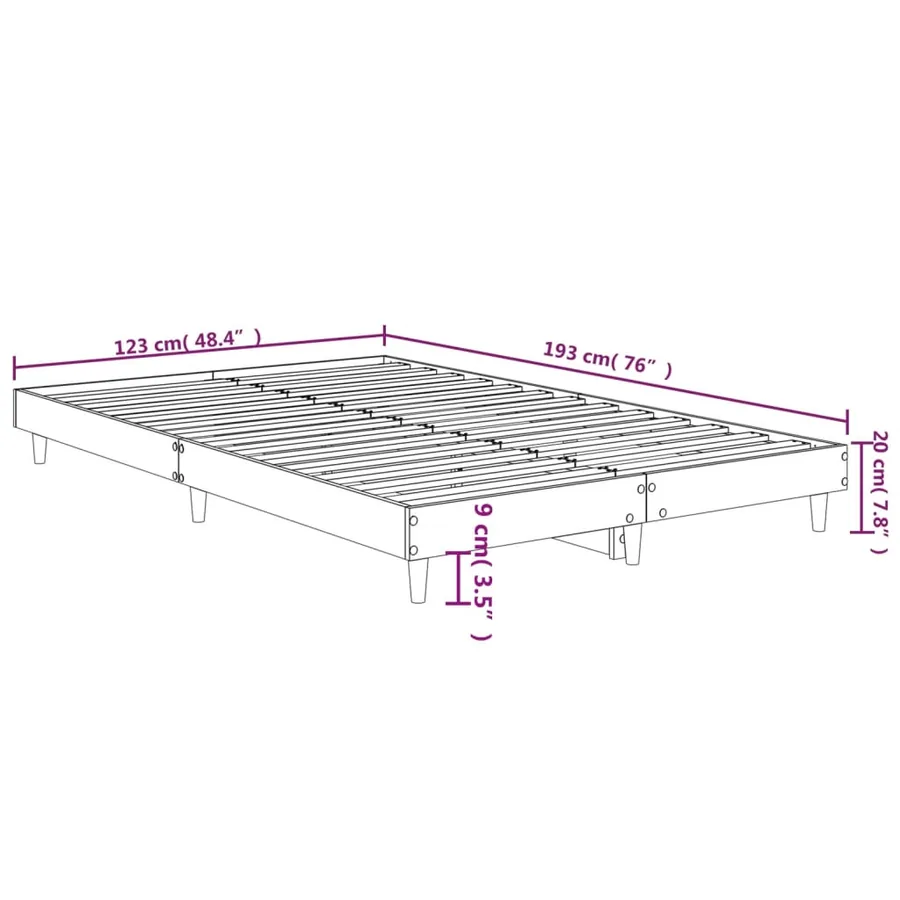 Cadre de lit sans matelas chêne marron 120x190 cm - 9
