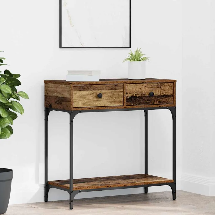 Table console Bois ancien 75 x 34,5 x 75 cm Bois d'ingénierie
