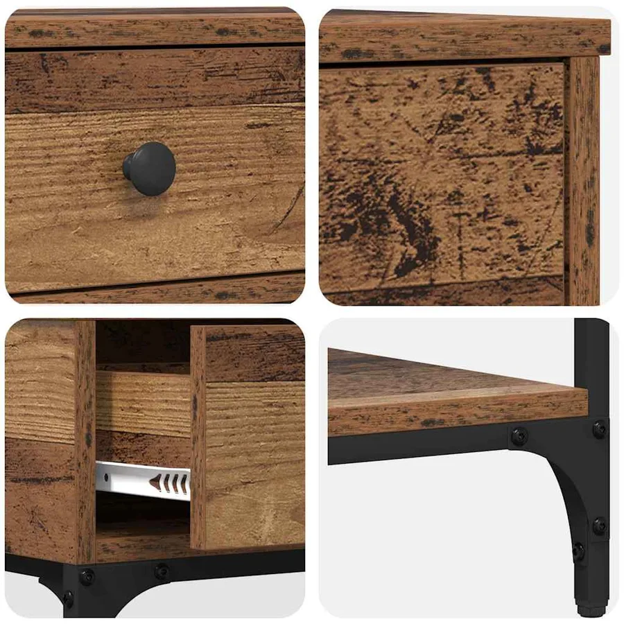 Table console Bois ancien 75 x 34,5 x 75 cm Bois d'ingénierie - 9