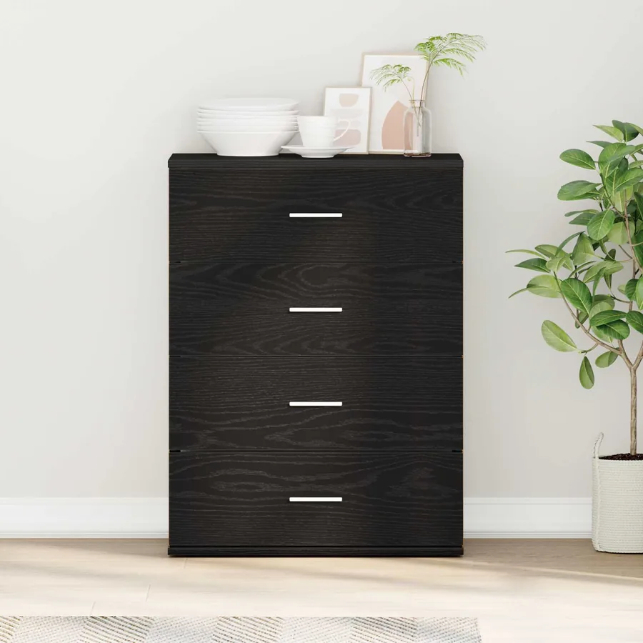 Buffet avec tiroir Chêne noir 60 x 39 x 80 cm Bois d'ingénierie