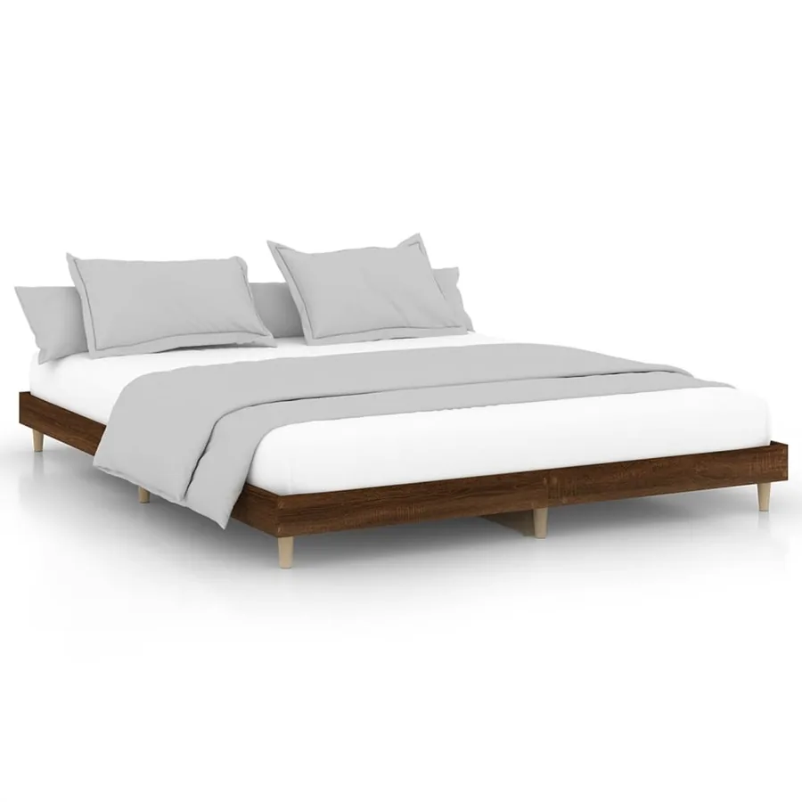 Cadre de lit sans matelas chêne marron 200x200 cm - 2