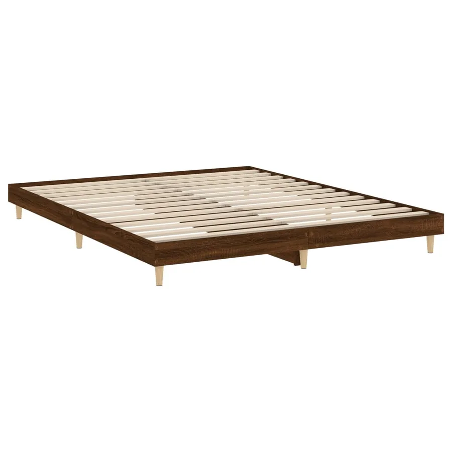 Cadre de lit sans matelas chêne marron 200x200 cm - 5