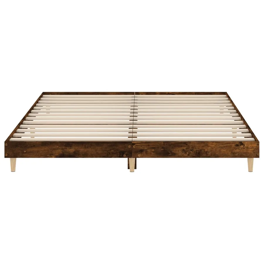 Cadre de lit sans matelas chêne fumé 200x200 cm bois ingénierie - 6