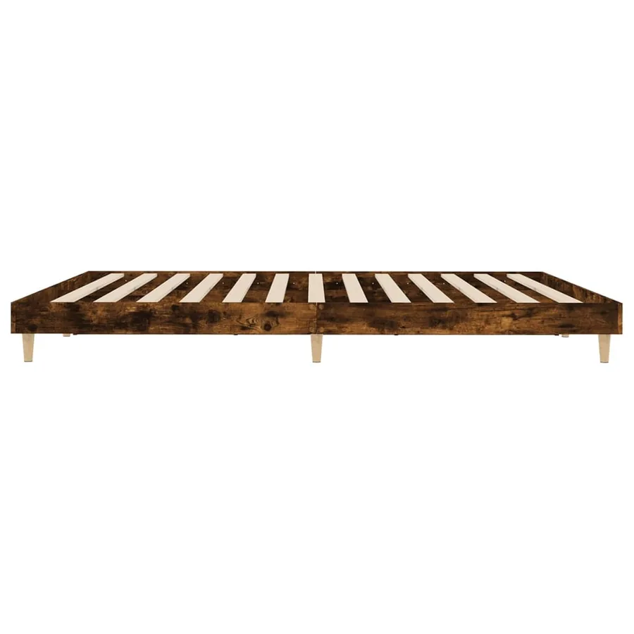 Cadre de lit sans matelas chêne fumé 200x200 cm bois ingénierie - 7