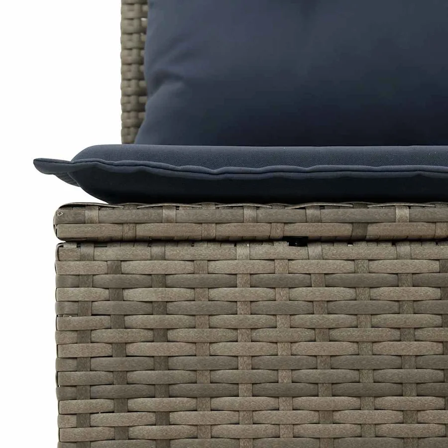 Salon de jardin 6 pcs avec coussins gris résine tressée - 6