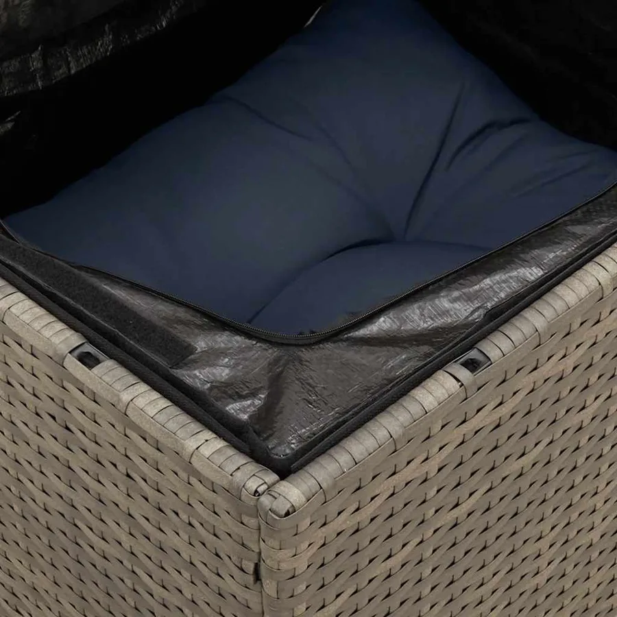 Ensemble de canapé de jardin 10 pcs avec coussins gris résine tressée - 8