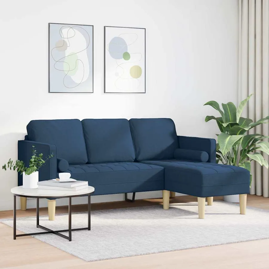 Ensemble de Canapés avec coussin Bleu Polyester - 3
