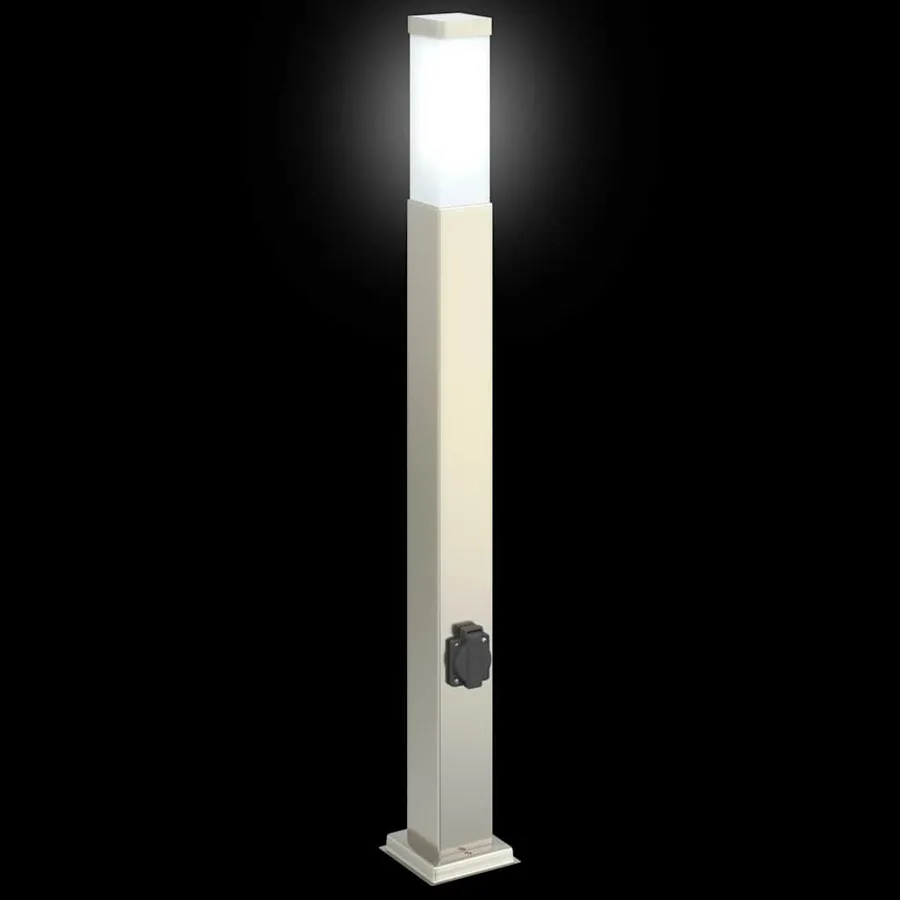 Bornes lumineuses avec sortie lot de 3 80 cm acier inoxydable IP44 - 5
