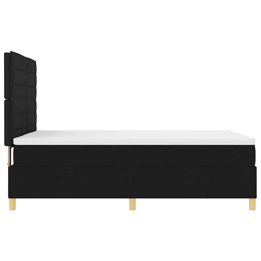 Lit à ressort LED avec matelas Noir 160 x 200 cm tissu - 9