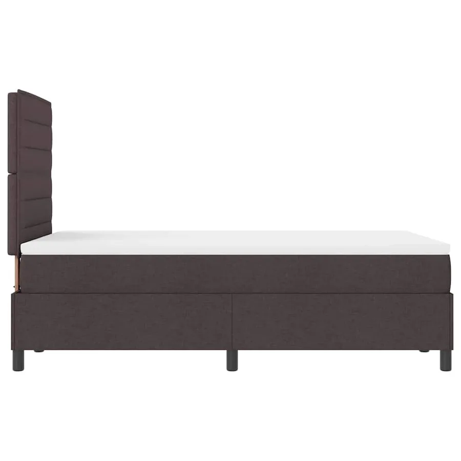 Lit à ressorts avec matelas Marron foncé 120 x 190 cm tissu - 9