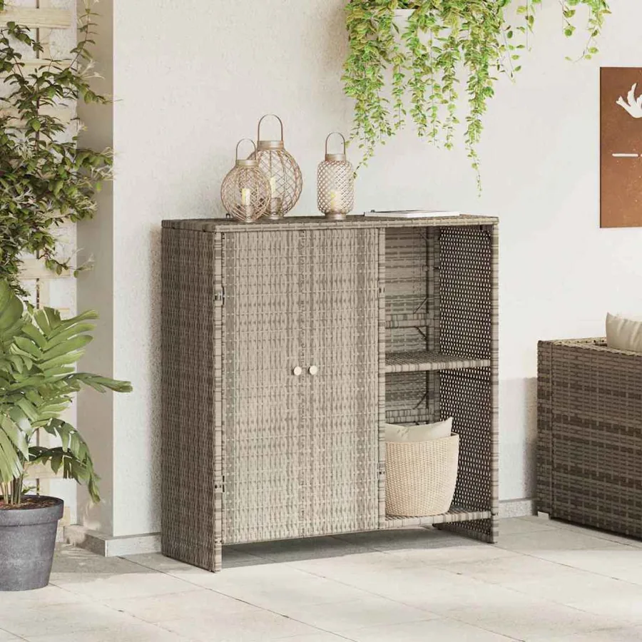 Armoire de rangement Gris clair 100 x 36 x 102 cm Rotin