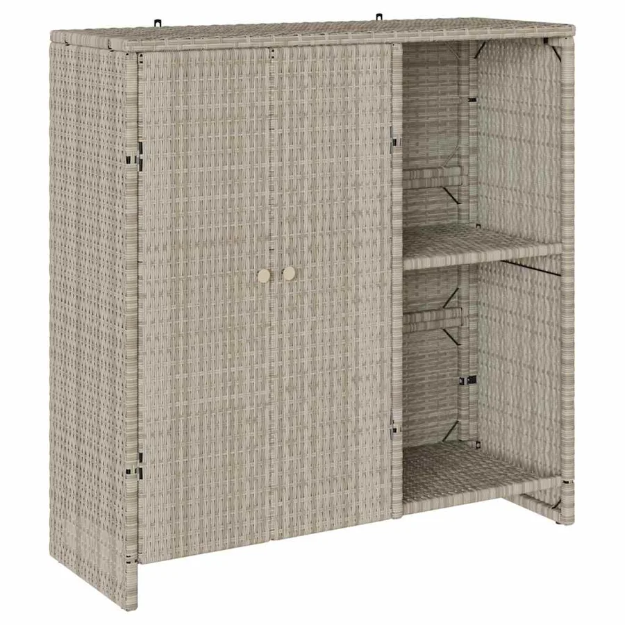 Armoire de rangement Gris clair 100 x 36 x 102 cm Rotin - 2