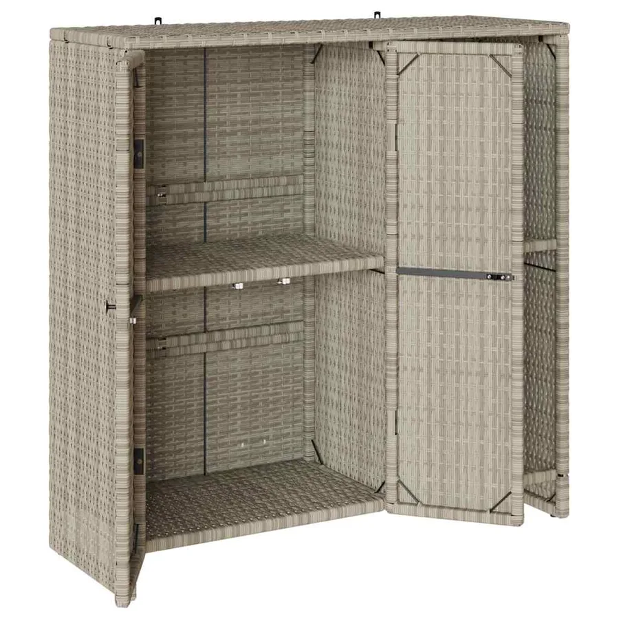 Armoire de rangement Gris clair 100 x 36 x 102 cm Rotin - 4