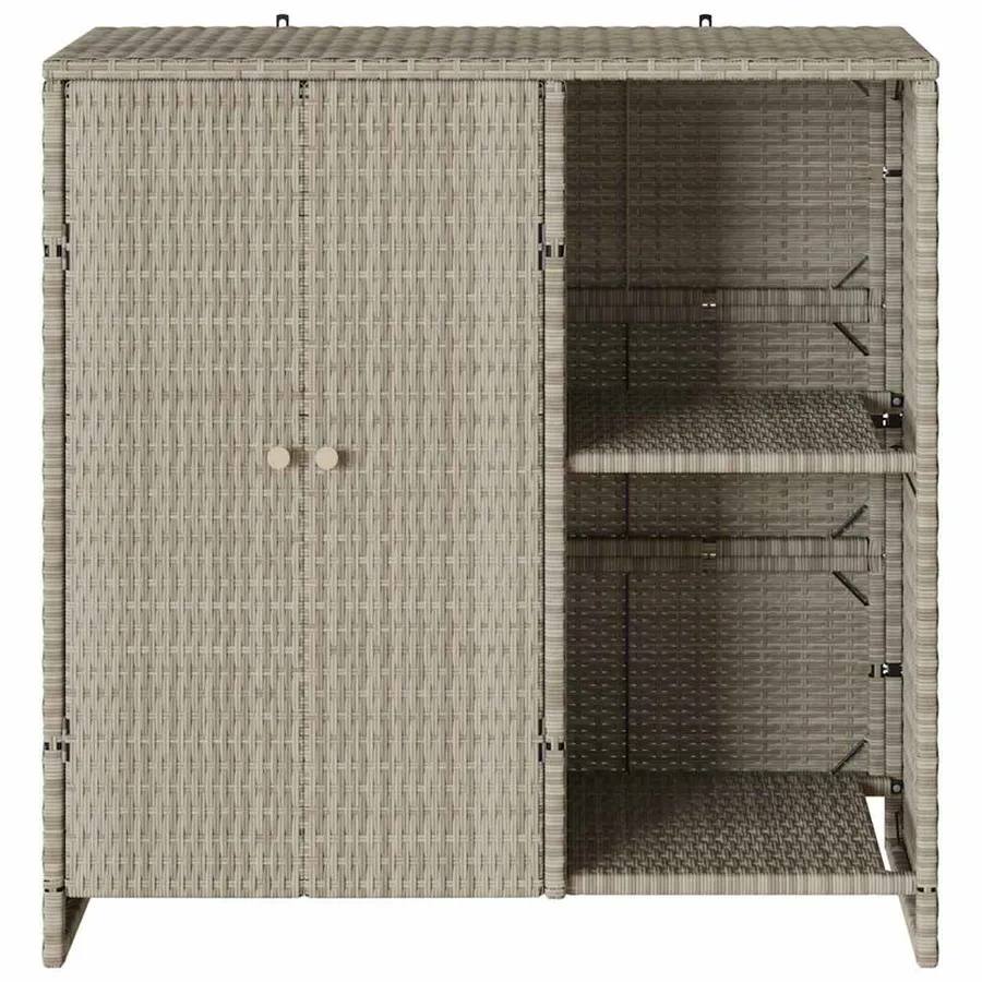 Armoire de rangement Gris clair 100 x 36 x 102 cm Rotin - 5