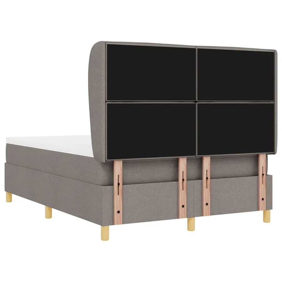 Lit à ressorts avec matelas Taupe 200 x 140 cm tissu - 9