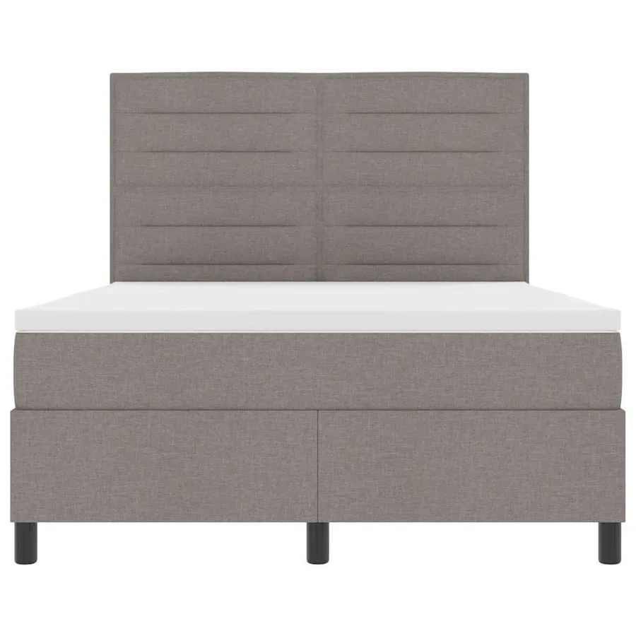 Lit à ressorts avec matelas Taupe 140 x 190 cm tissu - 7