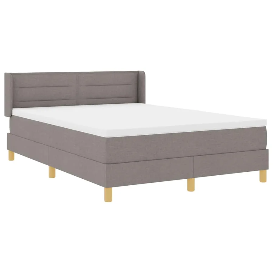 Lit à ressorts avec matelas Taupe 190 x 140 cm tissu - 6