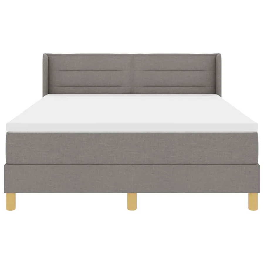 Lit à ressorts avec matelas Taupe 190 x 140 cm tissu - 7