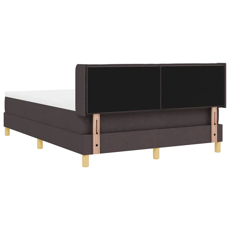 Lit à ressorts avec matelas Taupe 190 x 140 cm tissu - 9